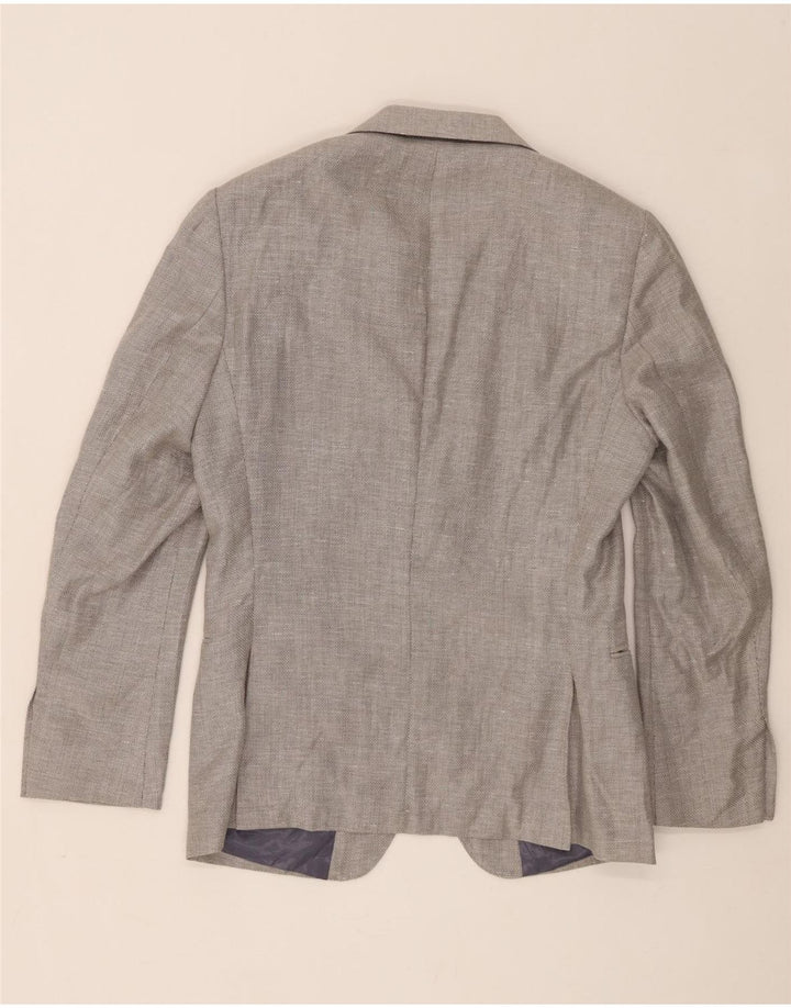 Reiss Herre 2 Button Blazer Jacket UK 38 Medium Grey Uld
