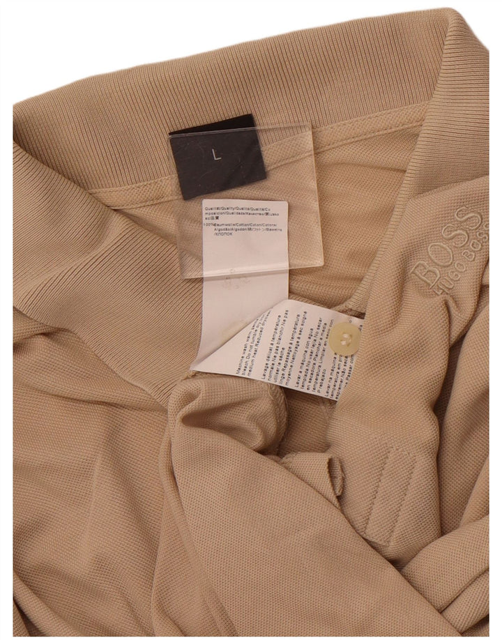 HUGO BOSS Poloshirt til mænd Stor Beige Bomuld