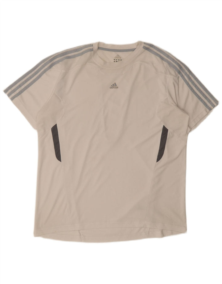Adidas Herre Climacool T-Shirt Top XL Hvid Colourblock Polyester