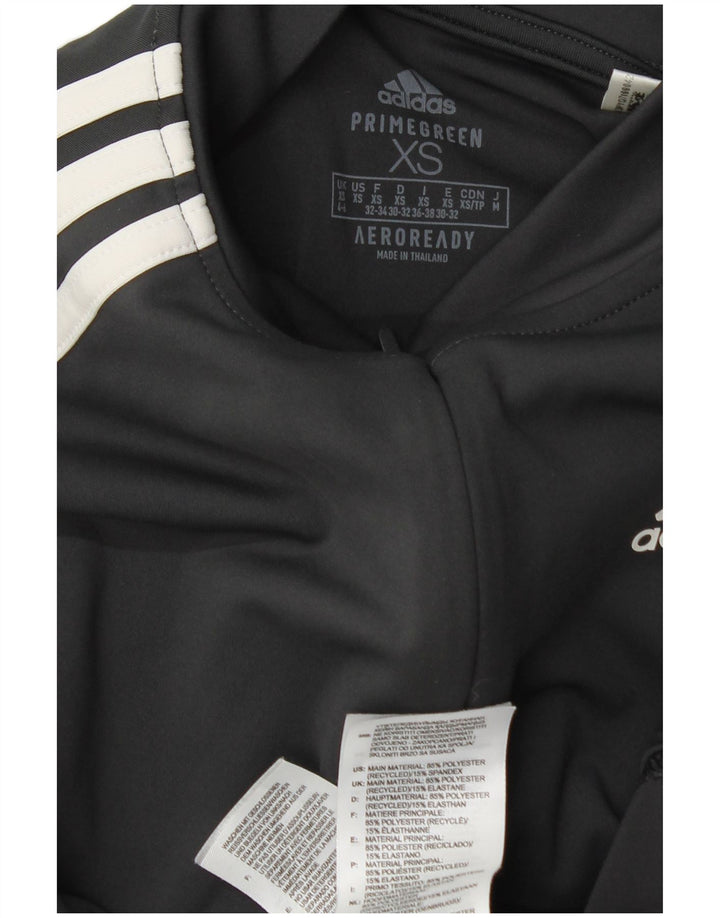 Adidas sweater med lynlås til kvinder, træningsdragt top UK 4/6 XS Grå Colourblock
