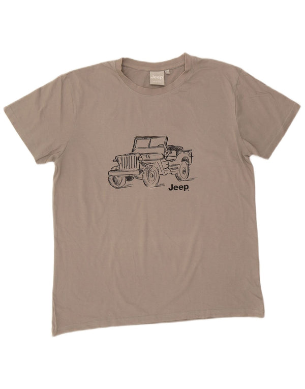 Jeep Herre Grafisk T-Shirt Top XL Grå