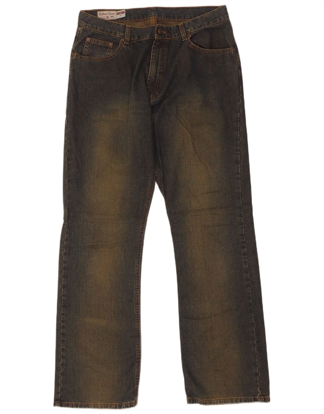 Marlboro Classics Herre Regular Fit Straight Jeans W32 L32 Blå Bomuld