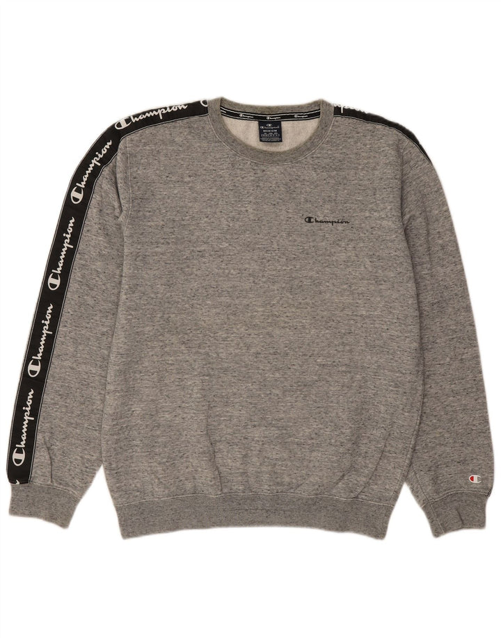 CHAMPION Mens Graphic Sweatshirt Jumper Medium Grey Cotton