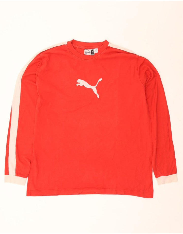 Puma Herre Grafisk Top Langærmet XL Rød Colourblock