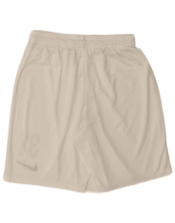 Nike Herre Dri Fit grafiske sportsshorts store hvide polyester