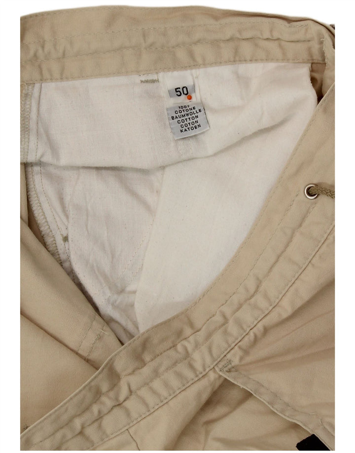 VINTAGE Herre Cargo Shorts IT 50 Large W34 Beige Bomuld
