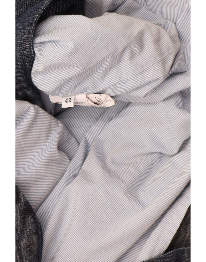 MAX & CO. Womens Denim Double Breasted Coat IT 42 Medium Blue Cotton