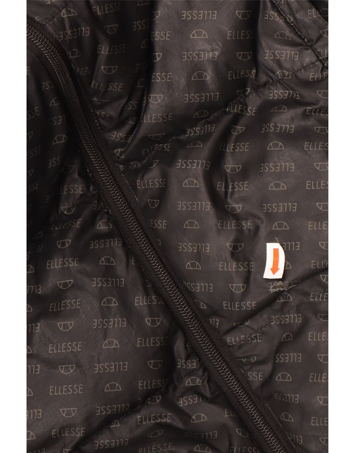 ELLESSE drenge grafisk polstret hættejakke 12-13 år sort polyester