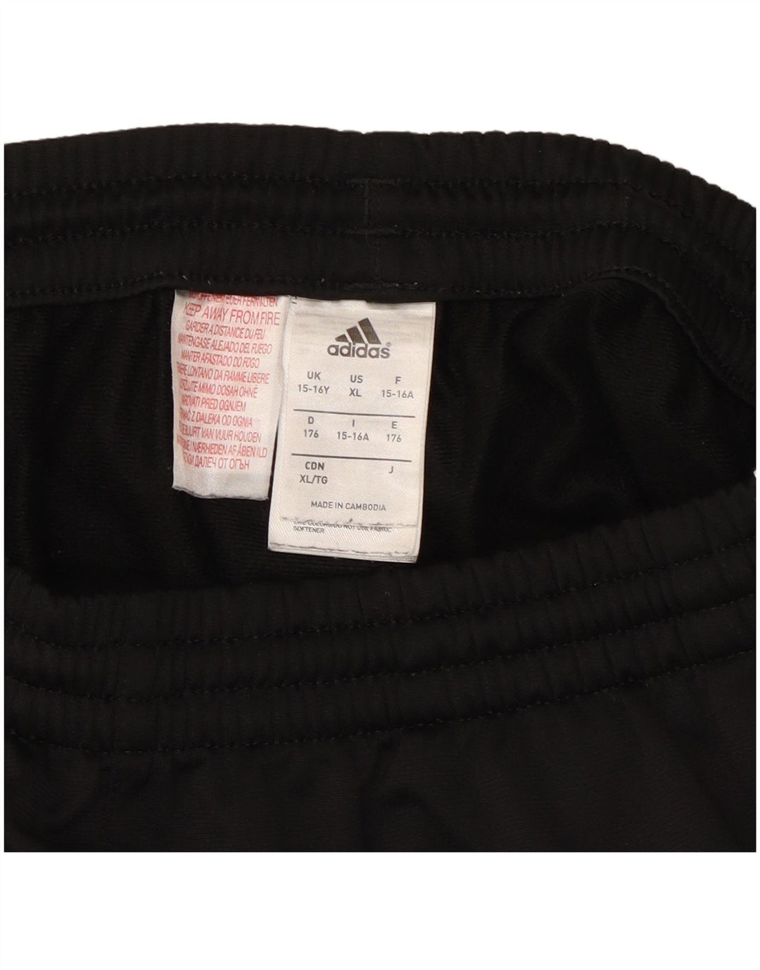 Adidas Drenge Træningsdragt Bukser Joggers 15-16 År Sort Polyester