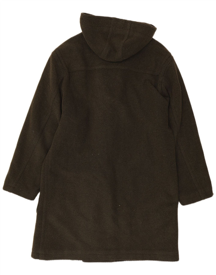 Vintage Herre Hooded Duffel Coat UK 38 Medium Khaki Wool