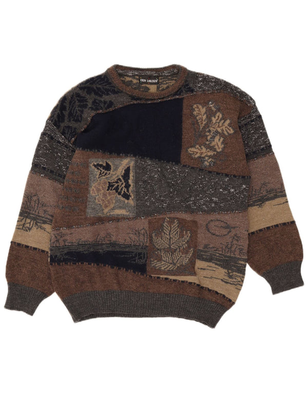 Enzo Lorenzo Herre Crew Neck Jumper Sweater IT 52 Stor Flerfarvet