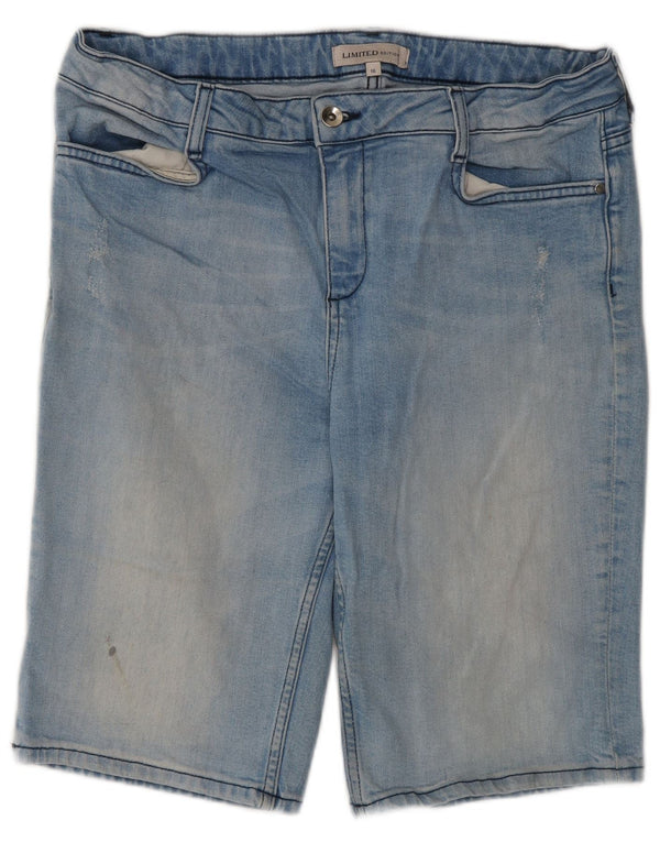 Marks & Spencer Dame Bermuda Denim Shorts UK 16 Large W32 Blue Cotton