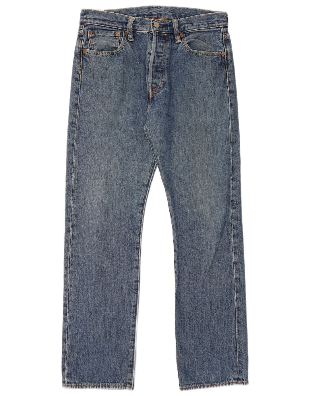 Levi's Herre 501 Straight Jeans W30 L30 Blå Bomuld