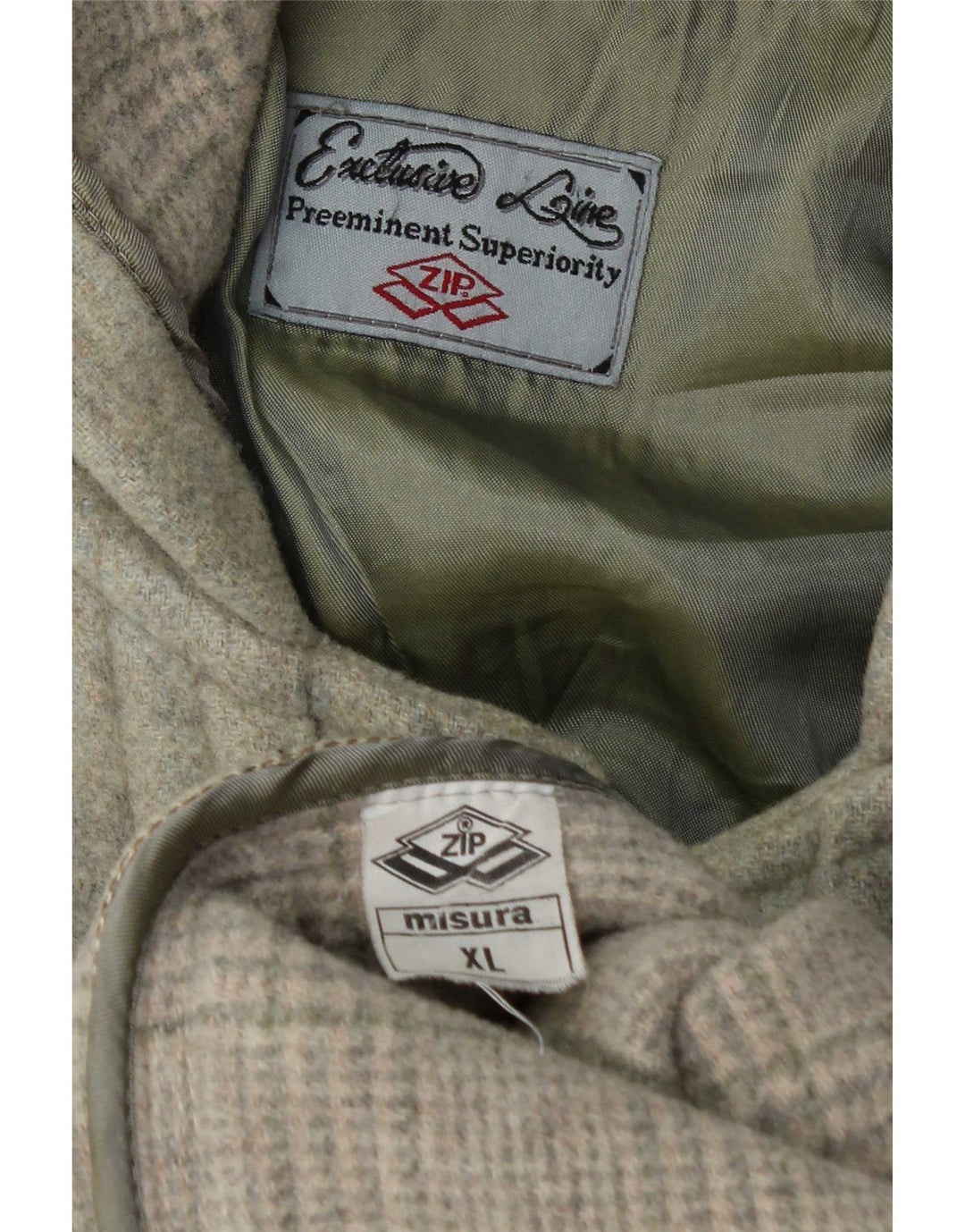 Lynlås Herre Hooded Duffle Coat UK 42 XL Khaki Wool