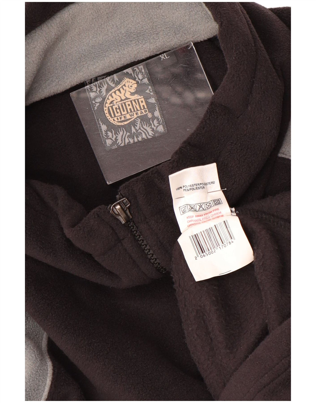 IGUANA Fleece Jumper med lynlås til mænd XL Sort Colourblock Polyester