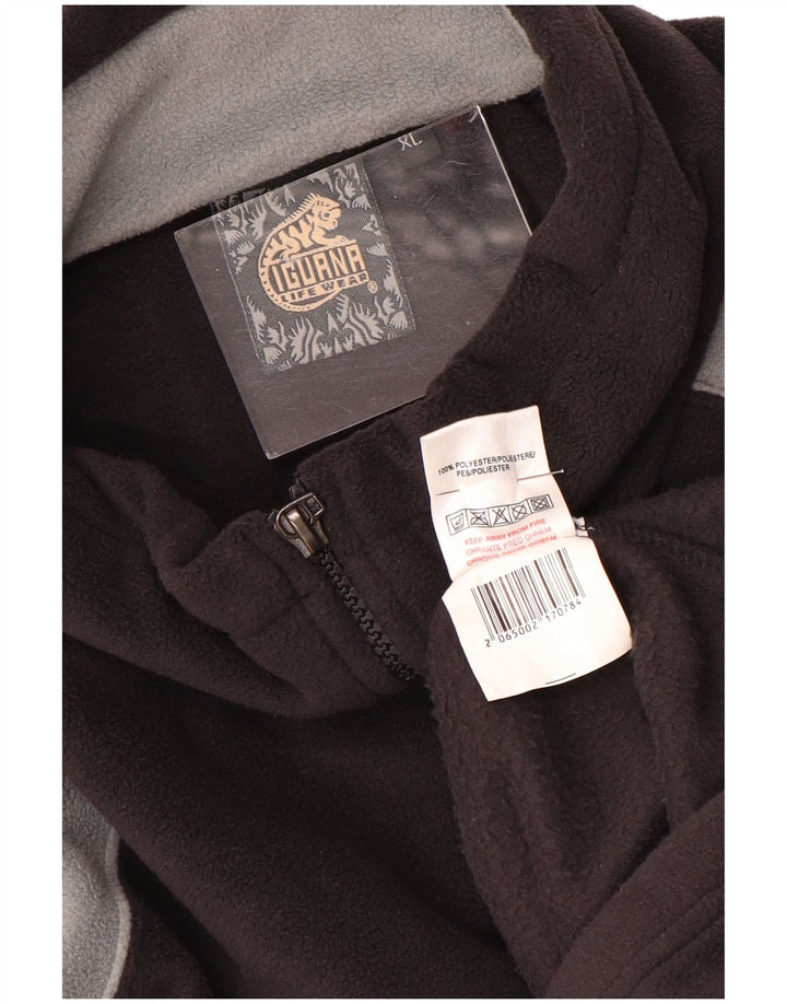 IGUANA Fleece Jumper med lynlås til mænd XL Sort Colourblock Polyester