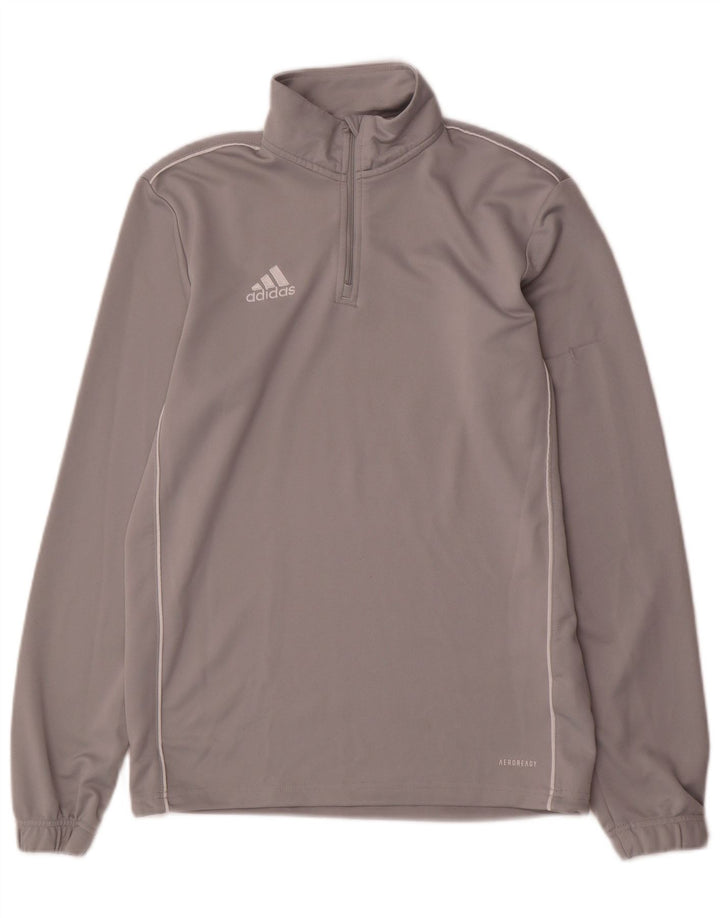 Adidas Herre Aeroready Zip Neck Pullover Træningsdragt Top Lille grå polyester