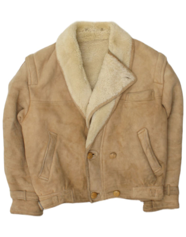 McGregor Herre Double Breasted Shearling Jacket IT 50 Large Beige