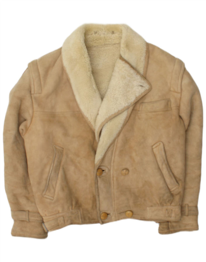 McGregor Herre Double Breasted Shearling Jacket IT 50 Large Beige
