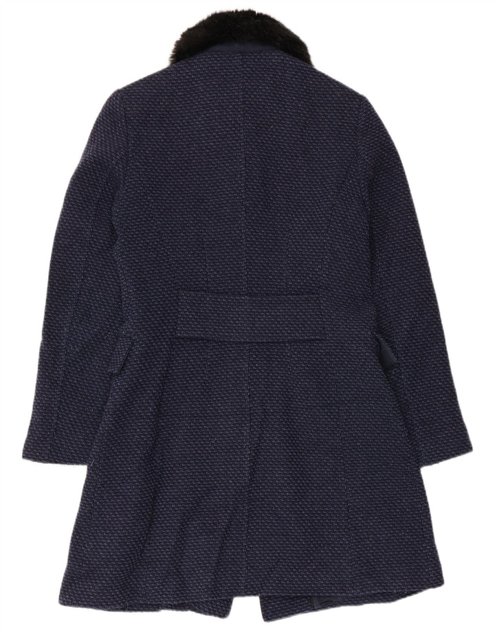 Jigsaw Dame Overfrakke UK 8 Small Navy Blue Flecked