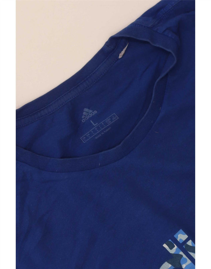 Adidas Grafisk T-shirt top til mænd, stor blå