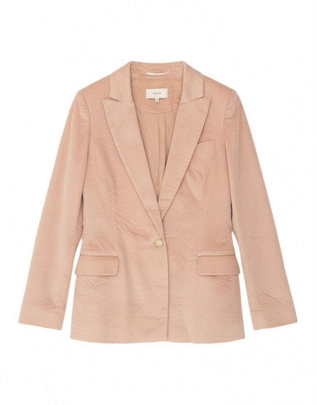 Reiss Dame 1-knap Corduroy Blazer Jacket UK 12 Medium Pink Bomuld