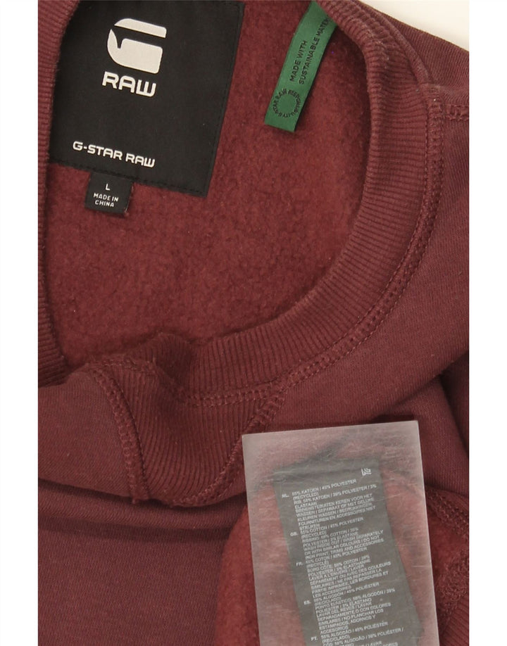 G-Star Herre Sweatshirt Jumper Stor Bourgogne Bomuld