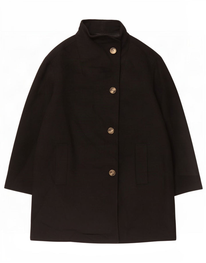 John Lewis Womens 4-knaps oversize overfrakke UK 16 Large Black Polyester