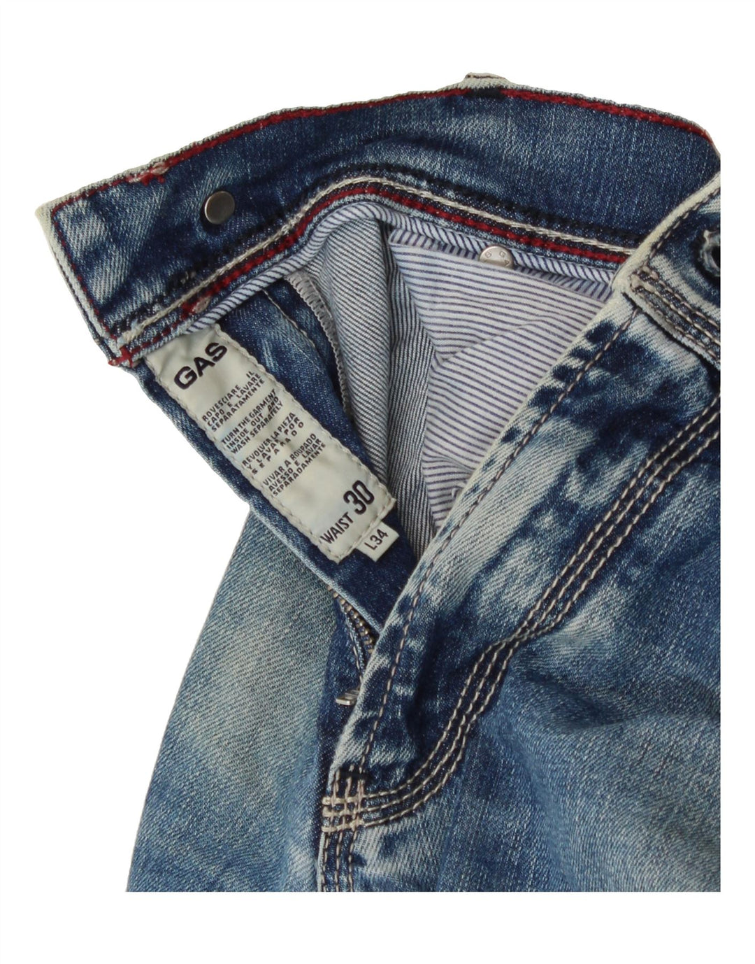 GAS Mens Slim Jeans W30 L34 Blue Cotton Vintage Gas and Second-Hand Gas from Messina Hembry 