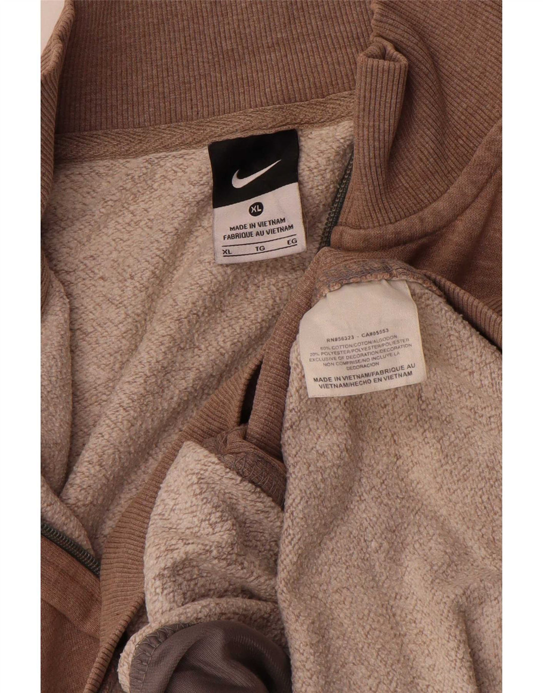 Nike Herre Saint John's University Sweatshirt med lynlås XL Beige