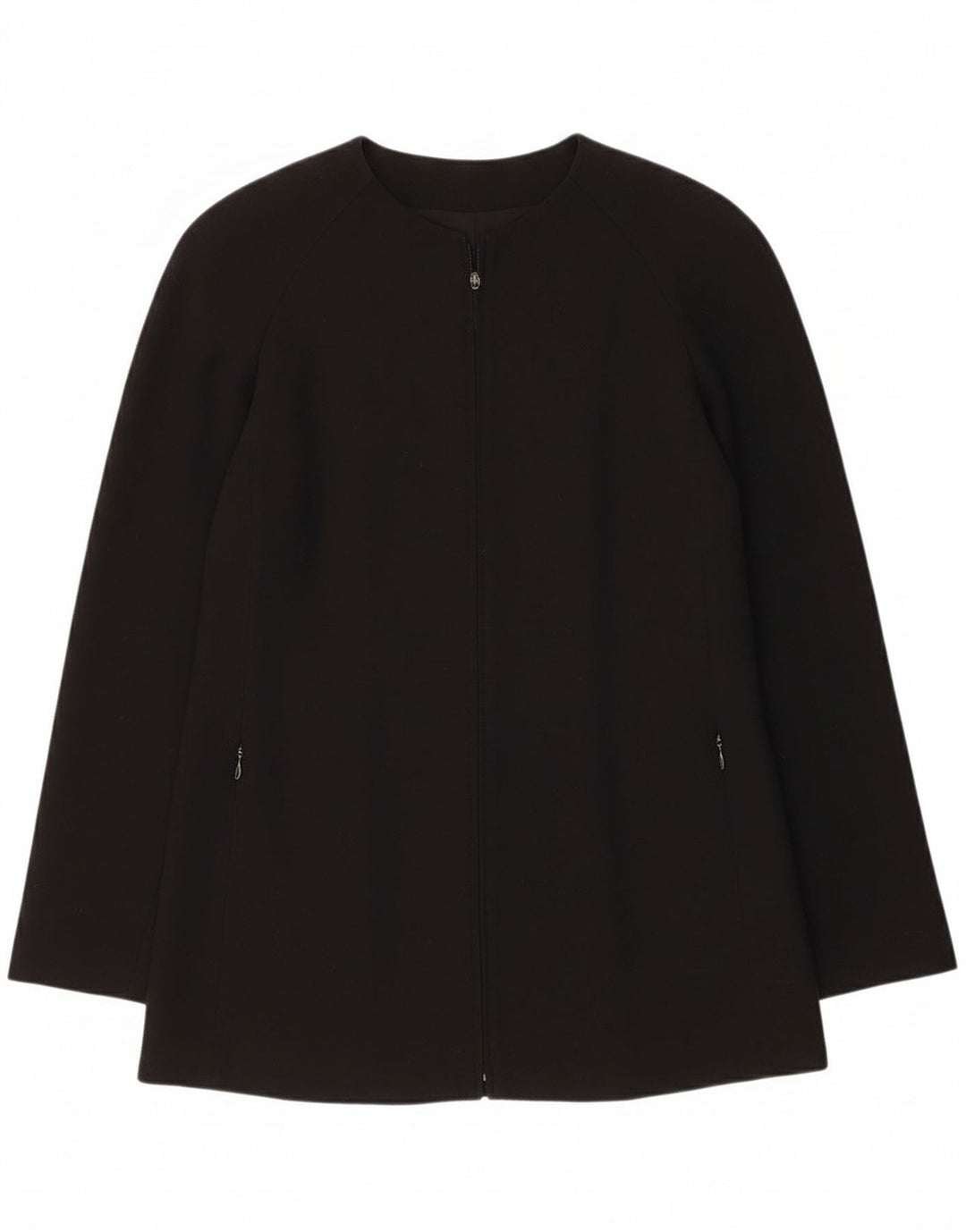 Giorgio Armani Dame Blazerjakke med fuld lynlås IT 38 XS Sort Virgin Wool