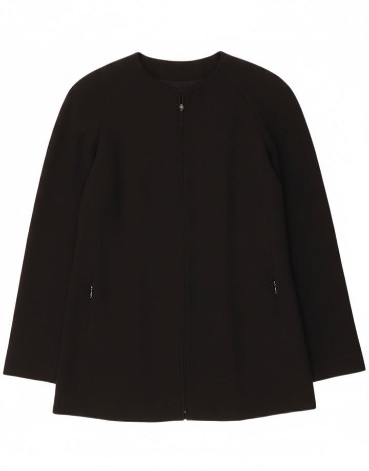 Giorgio Armani Dame Blazerjakke med fuld lynlås IT 38 XS Sort Virgin Wool