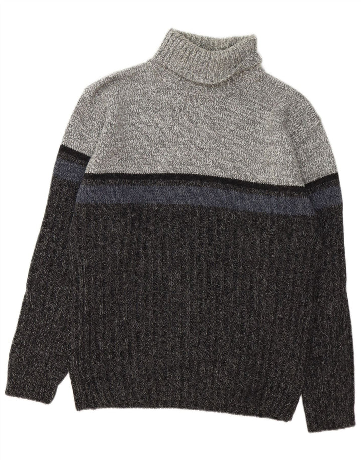 C&A Herre Canda rullehals sweater Stor grå farveblok