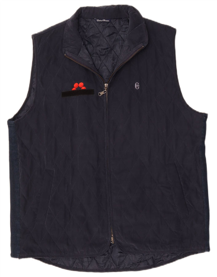 CONTE OF FLORENCE Herre Quiltet Gilet UK 44 2XL Navy Blue