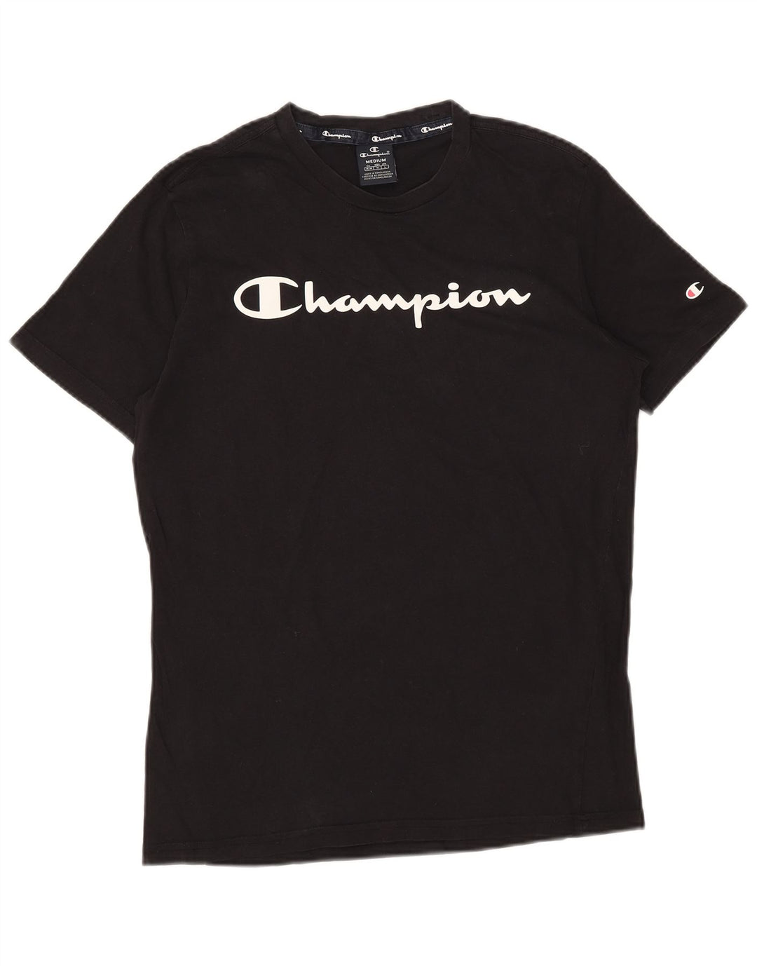 CHAMPION Herre grafisk T-shirt Top Medium Marineblå Bomuld