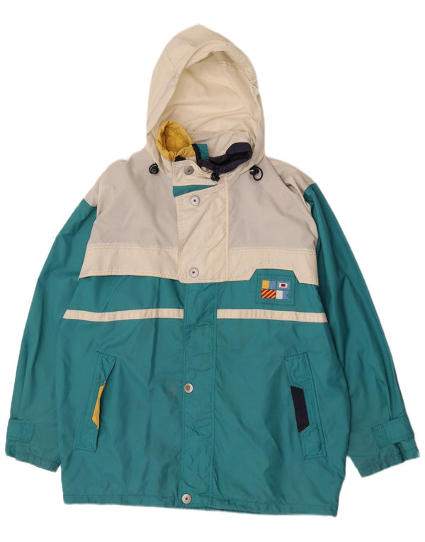 K-Way Herre Hooded Ski Jacket UK 40 Large Blue Colourblock Polyester