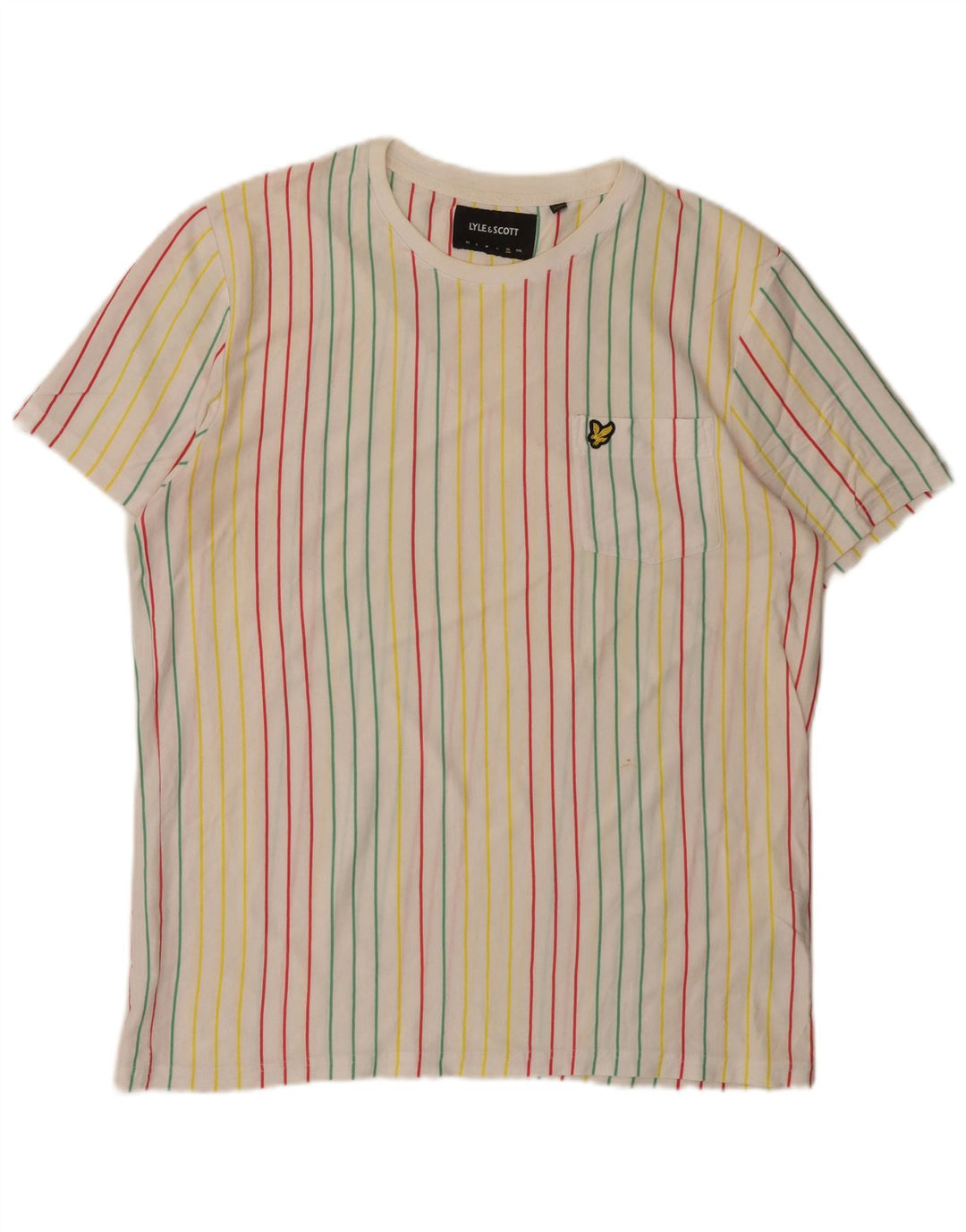 Lyle & Scott Herre T-Shirt Top XL Flerfarvet Stribet Bomuld