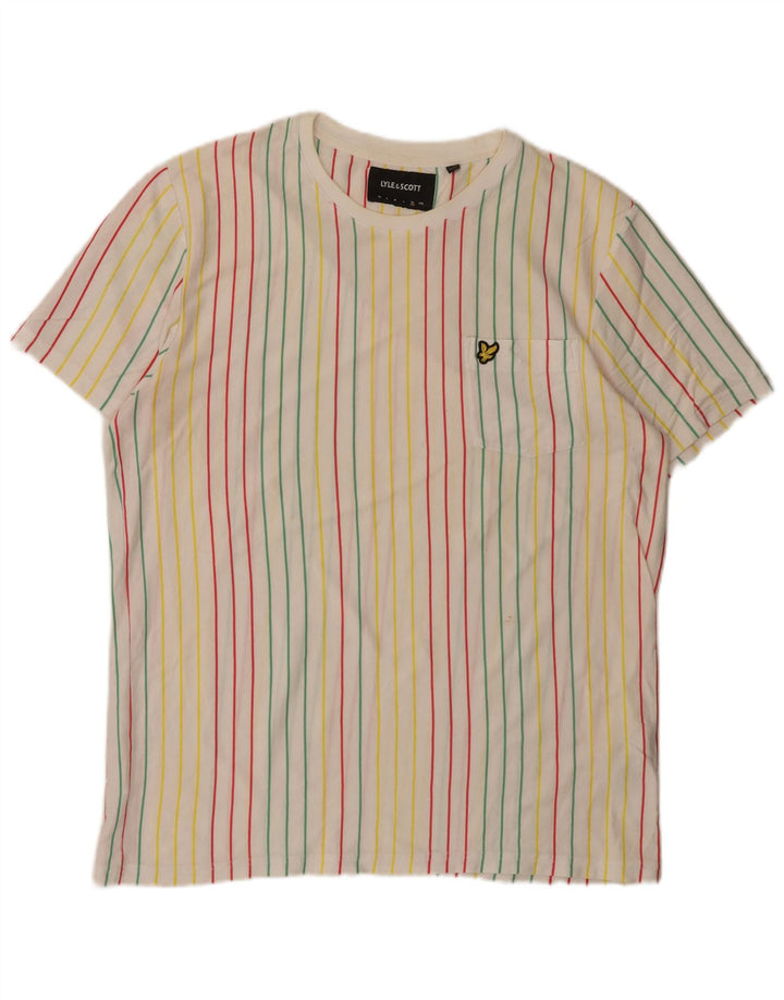 Lyle & Scott Herre T-Shirt Top XL Flerfarvet Stribet Bomuld