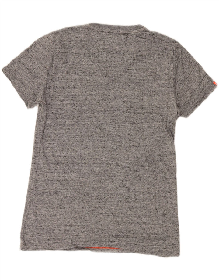 SUPERDRY herre T-shirt top mellemgrå flækket bomuld