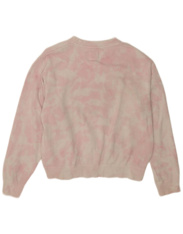 Billabong Womens Grafisk Sweatshirt Jumper UK 14 Medium Pink Tie Dye