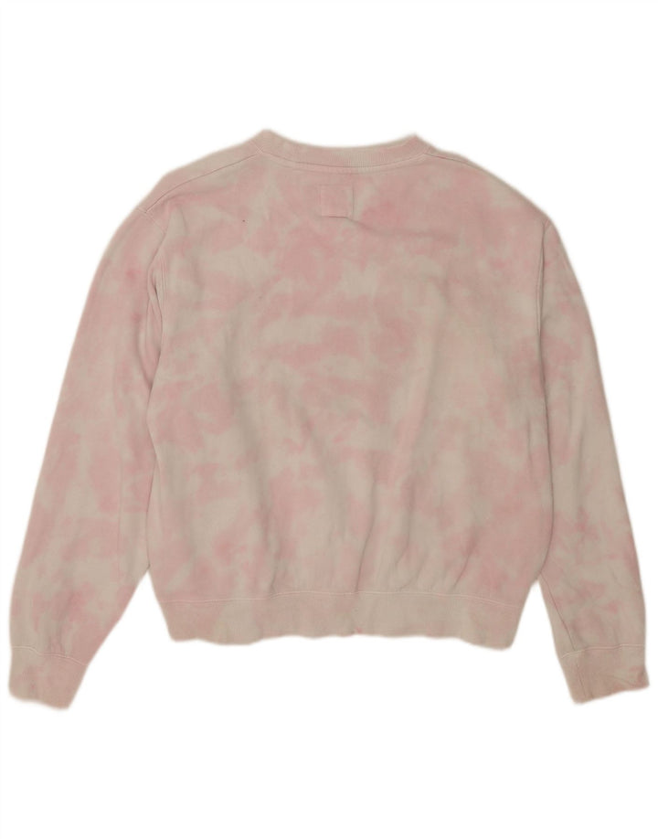 Billabong Womens Grafisk Sweatshirt Jumper UK 14 Medium Pink Tie Dye