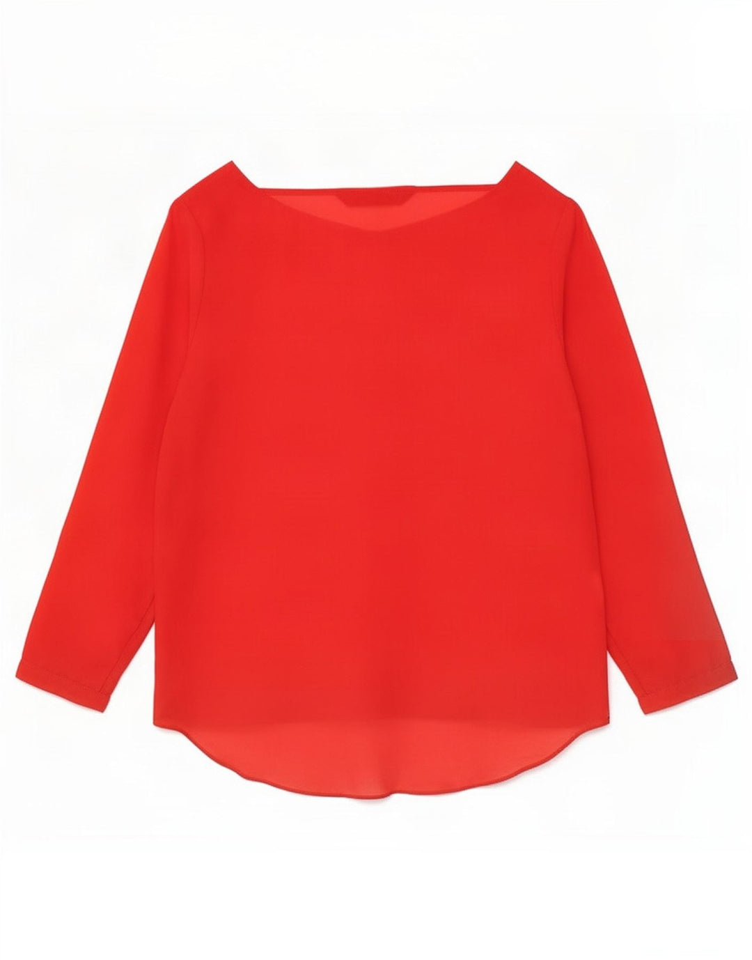 Zara Dame See Through Bluse Top UK 10 Lille Rød Polyester