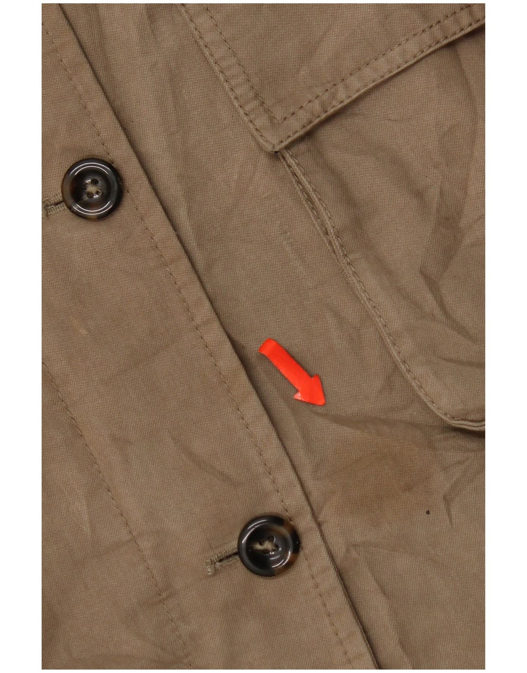 Massimo Dutti Dame Hooded Parka Jacket UK 14 Medium Khaki Cotton