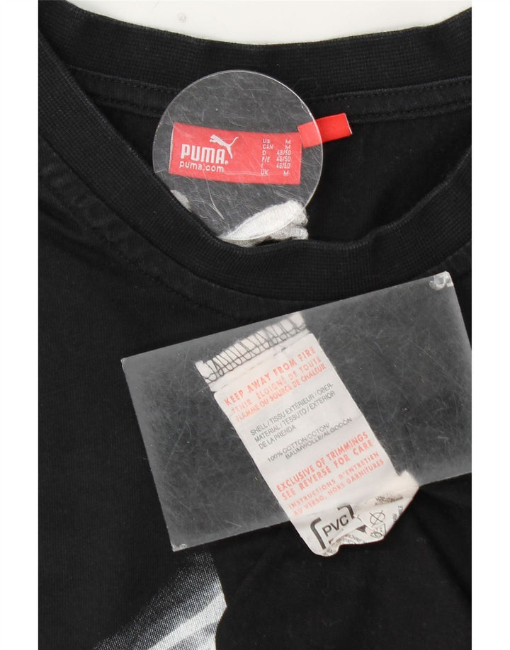 PUMA Grafisk T-shirt til mænd, medium sort bomuld