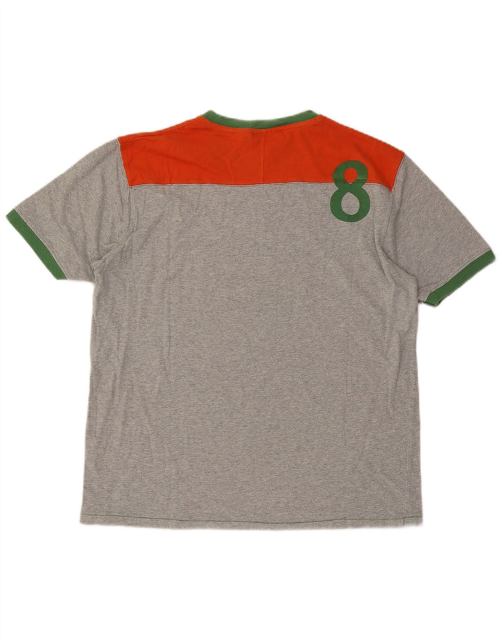 Woolrich Herre Grafisk T-Shirt Top XL Grå Colourblock Bomuld