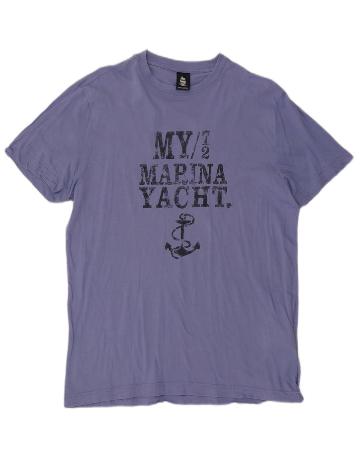 MARINA YACHTING Herre Grafisk T-Shirt Top XL Blå Bomuld