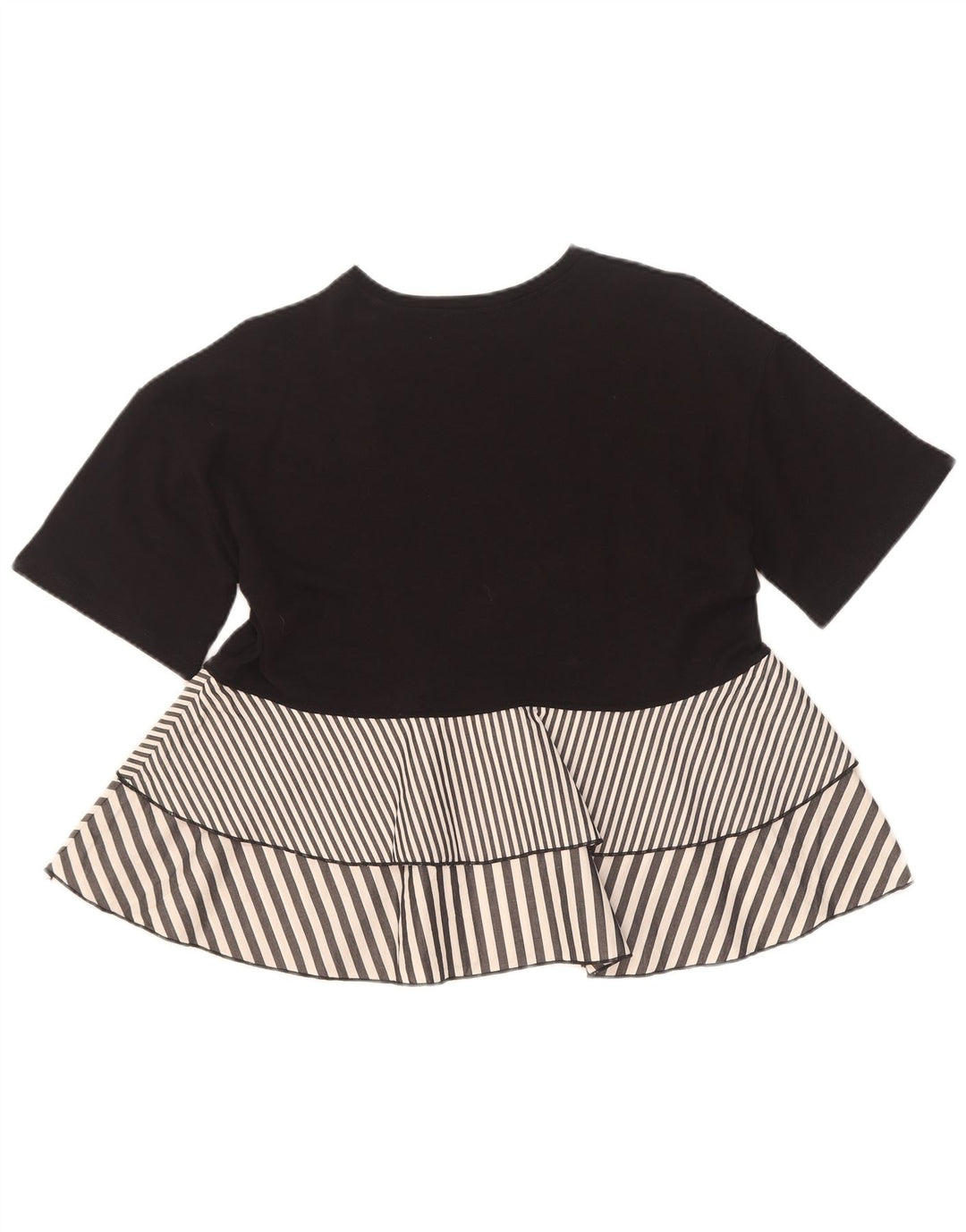 Zara Dame Bluse Top UK 10 Lille Sort Stribet