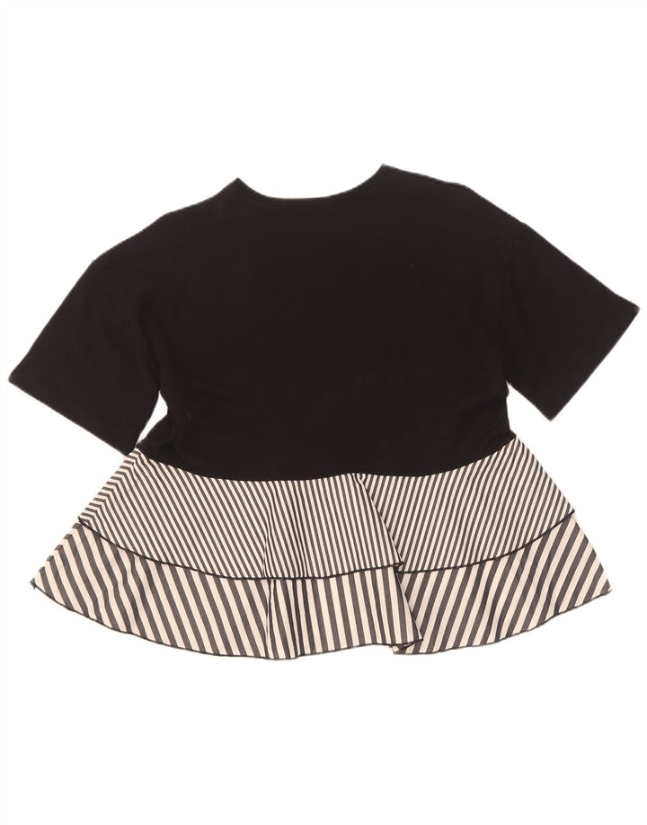 Zara Dame Bluse Top UK 10 Lille Sort Stribet