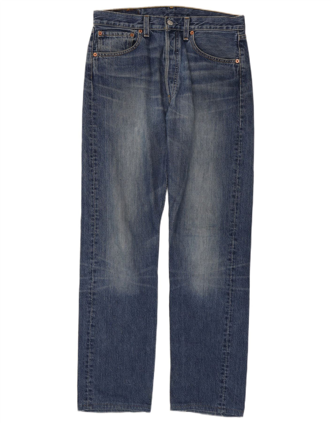 Levi's Herre 501 lige jeans W32 L34 blå bomuld