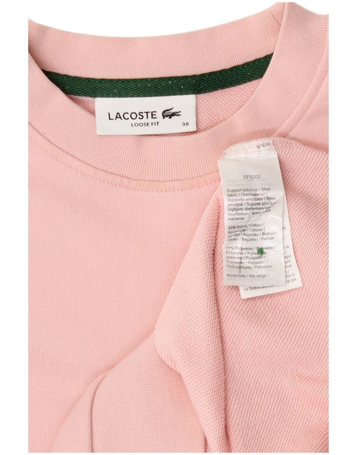 Lacoste Dame Loose Fit Sweatshirt Jumper Størrelse 38 Medium Pink